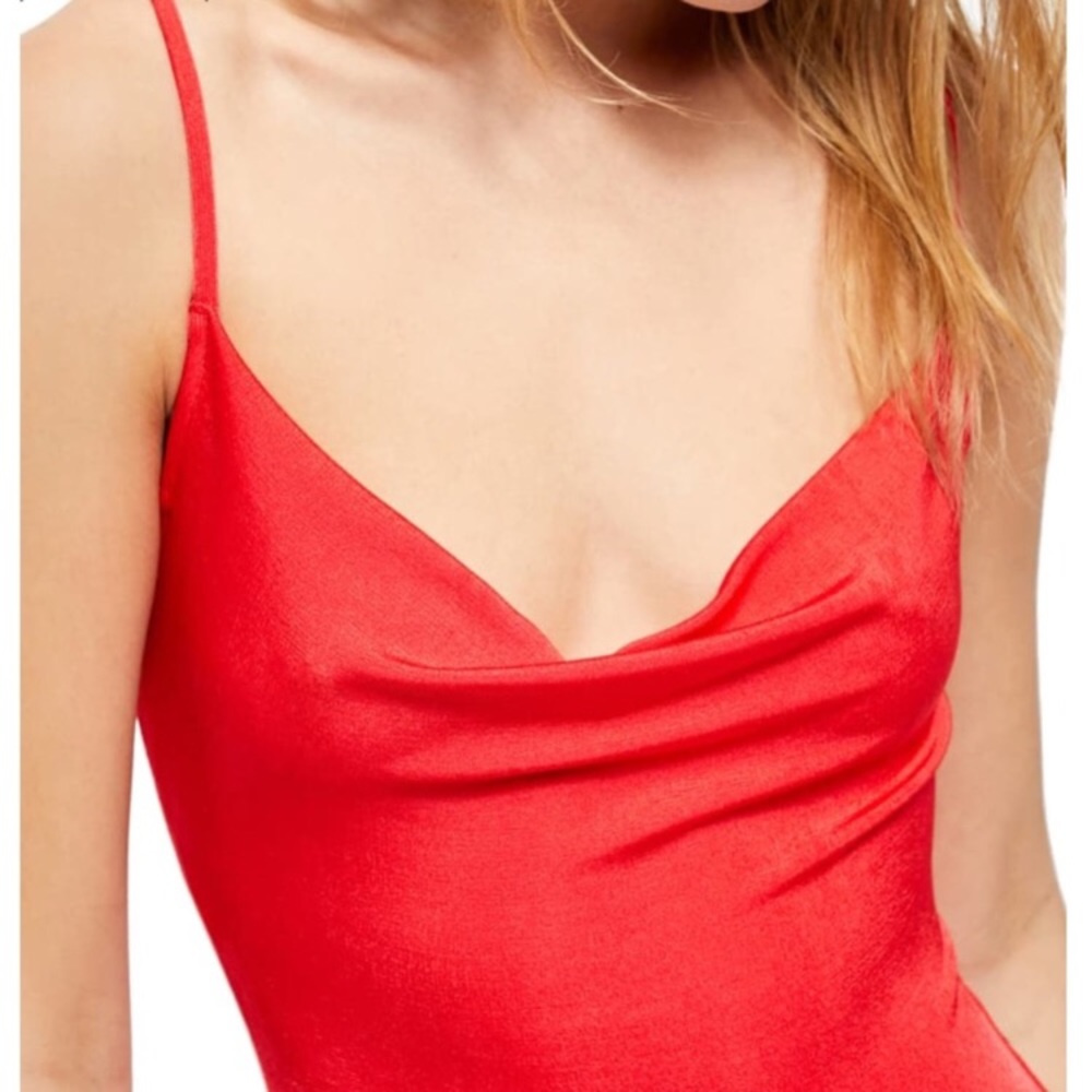 .Free People bodysuit Cowls in the Club red thong S - Picture 6 of 15
